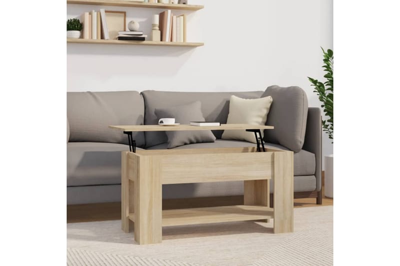 beBasic sofabord 101x49x52 cm konstrueret træ sonoma-eg - Brun - Lampebord - Bakkebord & små borde