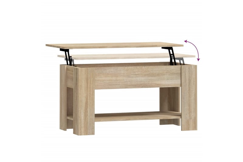 beBasic sofabord 101x49x52 cm konstrueret træ sonoma-eg - Brun - Lampebord - Bakkebord & små borde