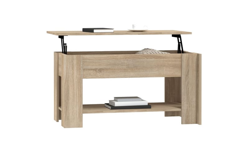 beBasic sofabord 101x49x52 cm konstrueret træ sonoma-eg - Brun - Lampebord - Bakkebord & små borde