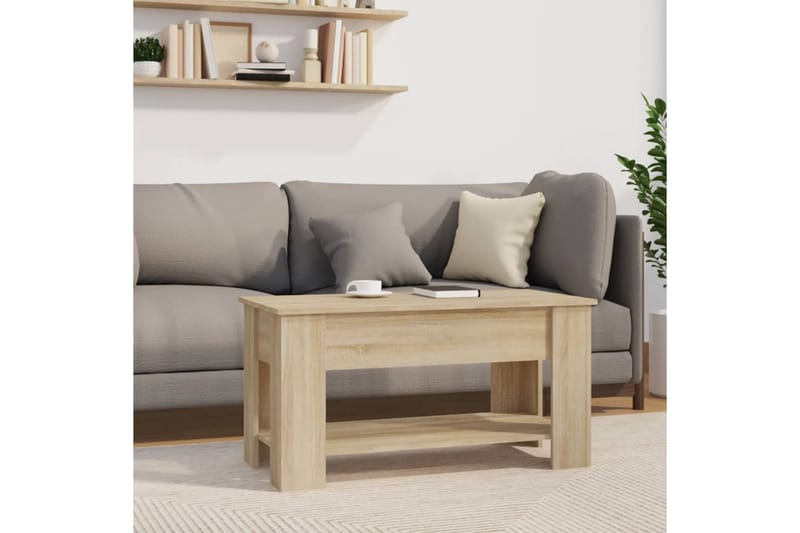 beBasic sofabord 101x49x52 cm konstrueret træ sonoma-eg - Brun - Lampebord - Bakkebord & små borde