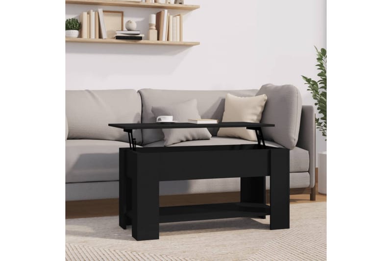 beBasic sofabord 101x49x52 cm konstrueret træ sort - Sort - Møbler - Borde - Aflastningsbord - Lampebord