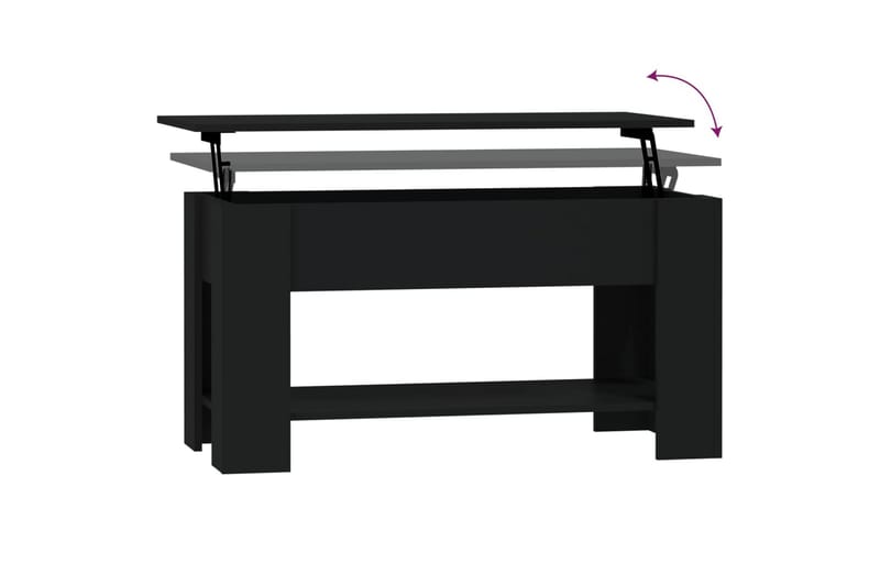 beBasic sofabord 101x49x52 cm konstrueret træ sort - Sort - Møbler - Borde - Aflastningsbord - Lampebord