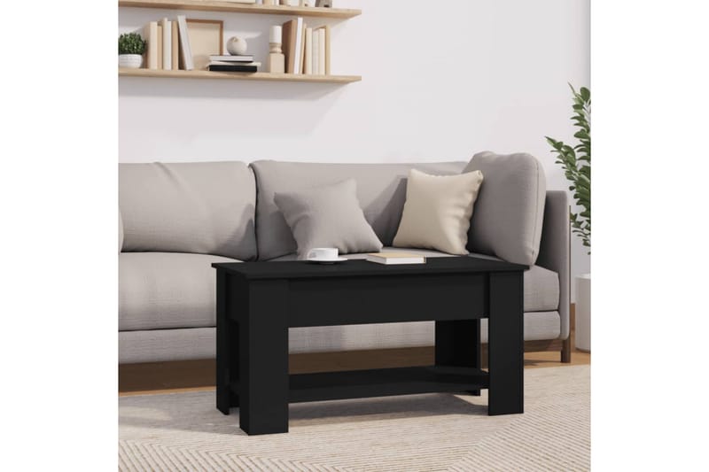 beBasic sofabord 101x49x52 cm konstrueret træ sort - Sort - Møbler - Borde - Aflastningsbord - Lampebord