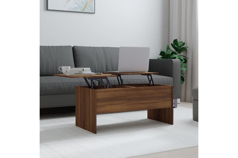 beBasic sofabord 102x50,5x46,5 cm konstrueret træ brun egetræsfarve - Brun - Lampebord - Bakkebord & små borde