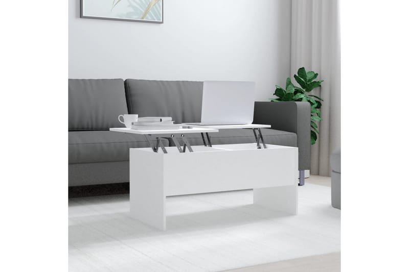 beBasic sofabord 102x50,5x46,5 cm konstrueret træ hvid - Hvid - Møbler - Borde - Aflastningsbord - Lampebord