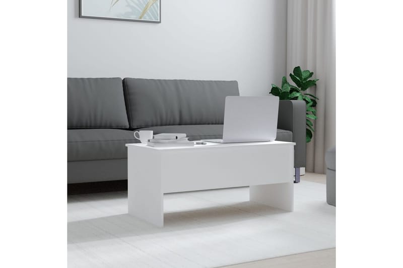 beBasic sofabord 102x50,5x46,5 cm konstrueret træ hvid - Hvid - Lampebord - Bakkebord & små borde