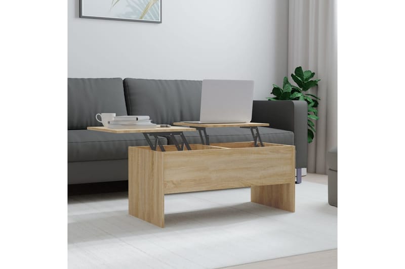 beBasic sofabord 102x50,5x46,5 cm konstrueret træ sonoma-eg - Brun - Lampebord - Bakkebord & små borde