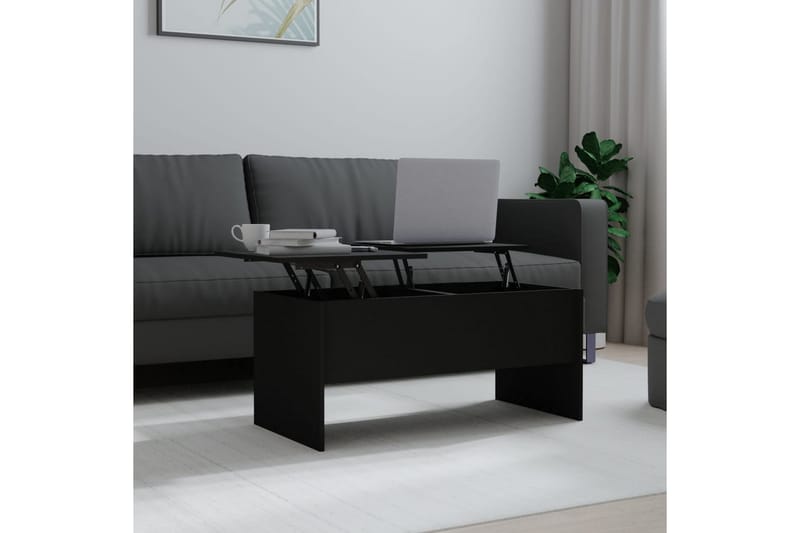 beBasic sofabord 102x50,5x46,5 cm konstrueret træ sort - Sort - Møbler - Borde - Aflastningsbord - Lampebord