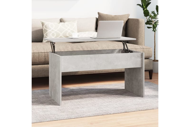 beBasic sofabord 102x50,5x52,5 cm konstrueret træ betongrå - GrÃ¥ - Lampebord - Bakkebord & små borde