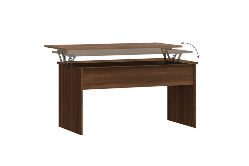beBasic sofabord 102x50,5x52,5 cm konstrueret træ brun egetræsfarve - Brun - Møbler - Borde - Aflastningsbord - Lampebord