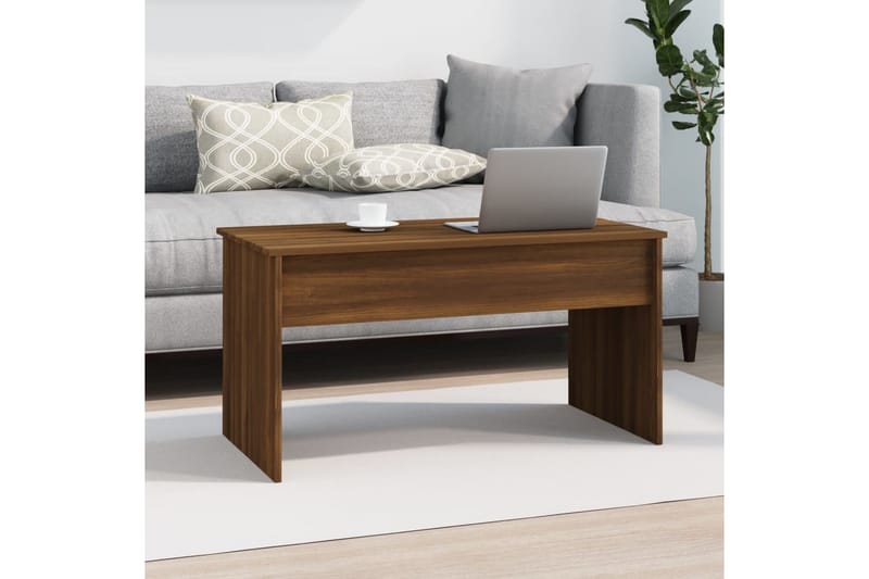 beBasic sofabord 102x50,5x52,5 cm konstrueret træ brun egetræsfarve - Brun - Møbler - Borde - Aflastningsbord - Lampebord