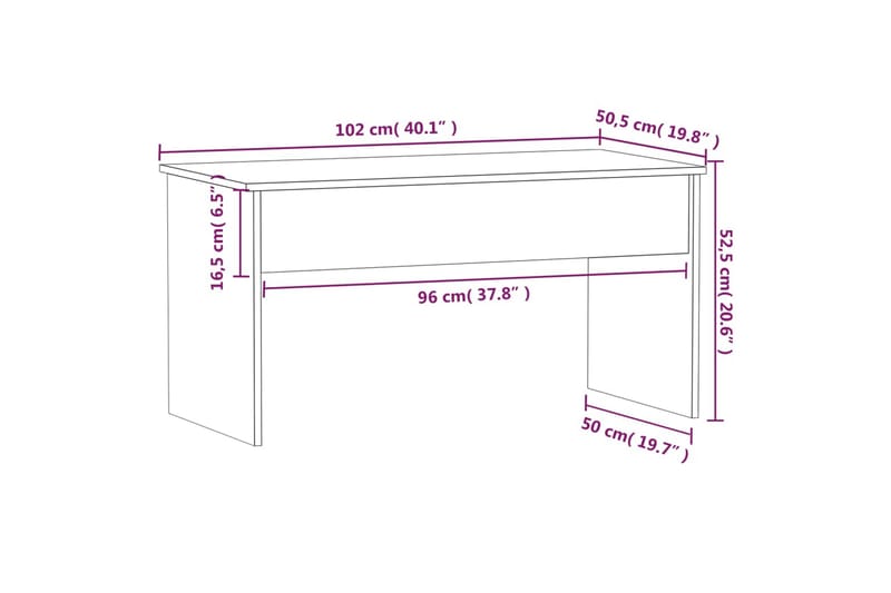 beBasic sofabord 102x50,5x52,5 cm konstrueret træ brun egetræsfarve - Brun - Møbler - Borde - Aflastningsbord - Lampebord
