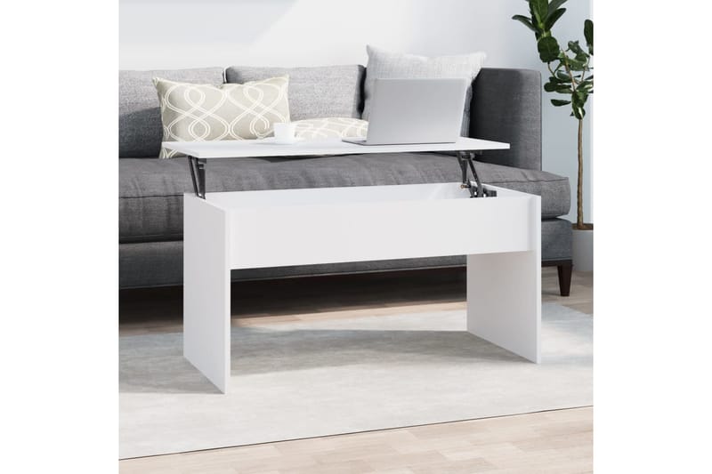 beBasic sofabord 102x50,5x52,5 cm konstrueret træ hvid - Hvid - Lampebord - Bakkebord & små borde