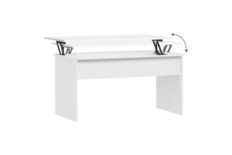 beBasic sofabord 102x50,5x52,5 cm konstrueret træ hvid - Hvid - Lampebord - Bakkebord & små borde