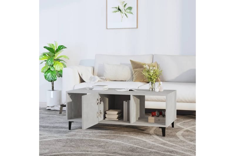 beBasic sofabord 102x50x40 cm konstrueret træ betongrå - GrÃ¥ - Møbler - Borde - Aflastningsbord - Lampebord