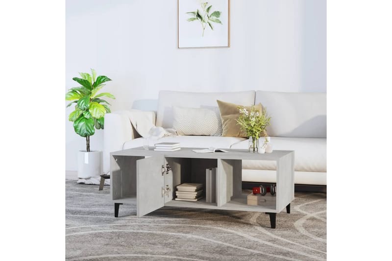 beBasic sofabord 102x50x40 cm konstrueret træ betongrå - GrÃ¥ - Lampebord - Bakkebord & små borde