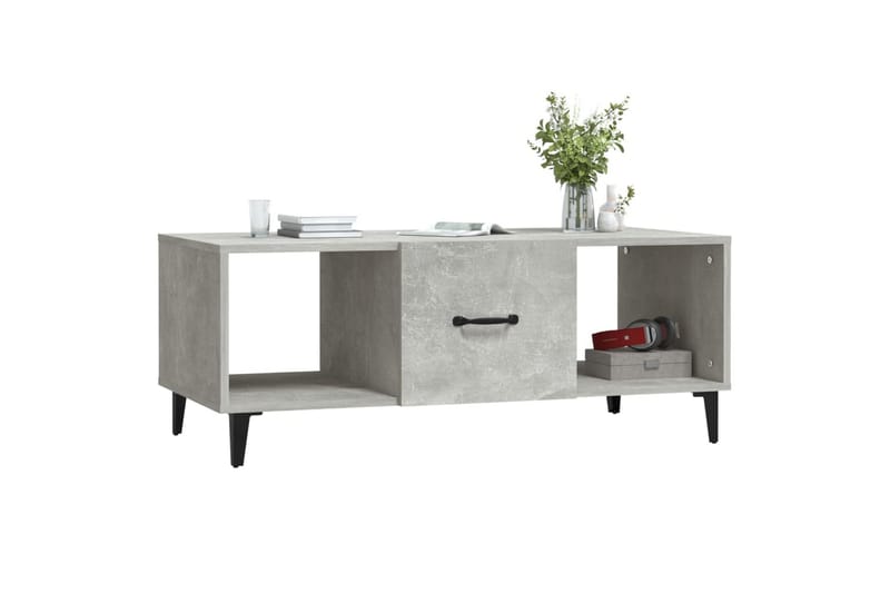 beBasic sofabord 102x50x40 cm konstrueret træ betongrå - GrÃ¥ - Møbler - Borde - Aflastningsbord - Lampebord
