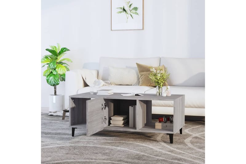 beBasic sofabord 102x50x40 cm konstrueret træ grå sonoma-eg - GrÃ¥ - Møbler - Borde - Aflastningsbord - Lampebord