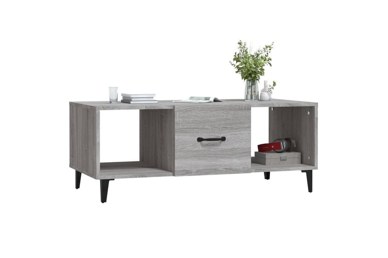 beBasic sofabord 102x50x40 cm konstrueret træ grå sonoma-eg - GrÃ¥ - Møbler - Borde - Aflastningsbord - Lampebord