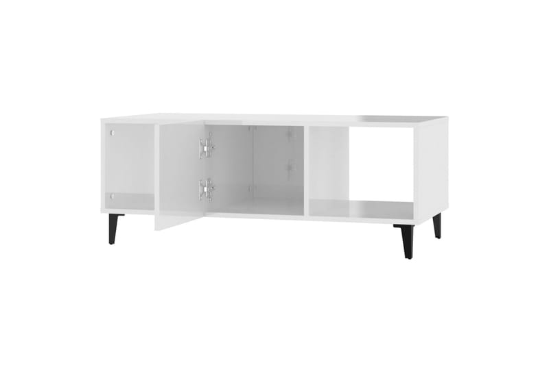 beBasic sofabord 102x50x40 cm konstrueret træ hvid højglans - Hvid - Lampebord - Bakkebord & små borde