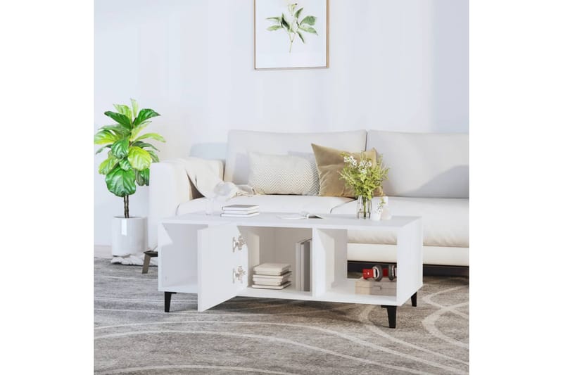 beBasic sofabord 102x50x40 cm konstrueret træ hvid - Hvid - Møbler - Borde - Aflastningsbord - Lampebord