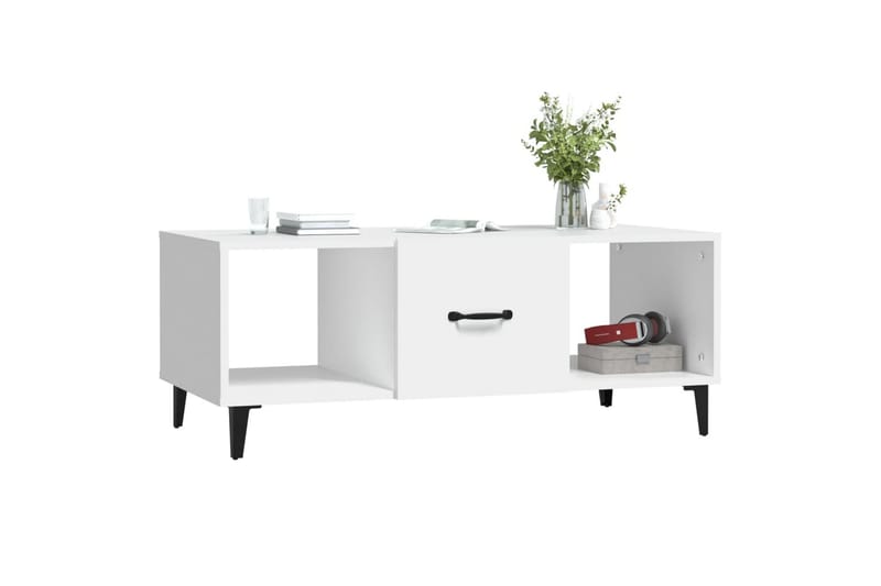 beBasic sofabord 102x50x40 cm konstrueret træ hvid - Hvid - Møbler - Borde - Aflastningsbord - Lampebord