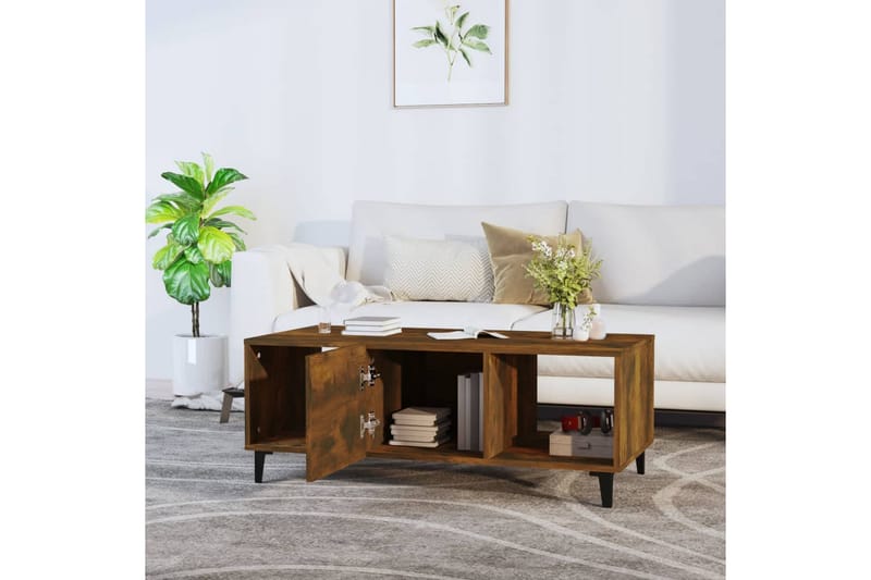 beBasic sofabord 102x50x40 cm konstrueret træ røget egetræsfarve - Brun - Lampebord - Bakkebord & små borde
