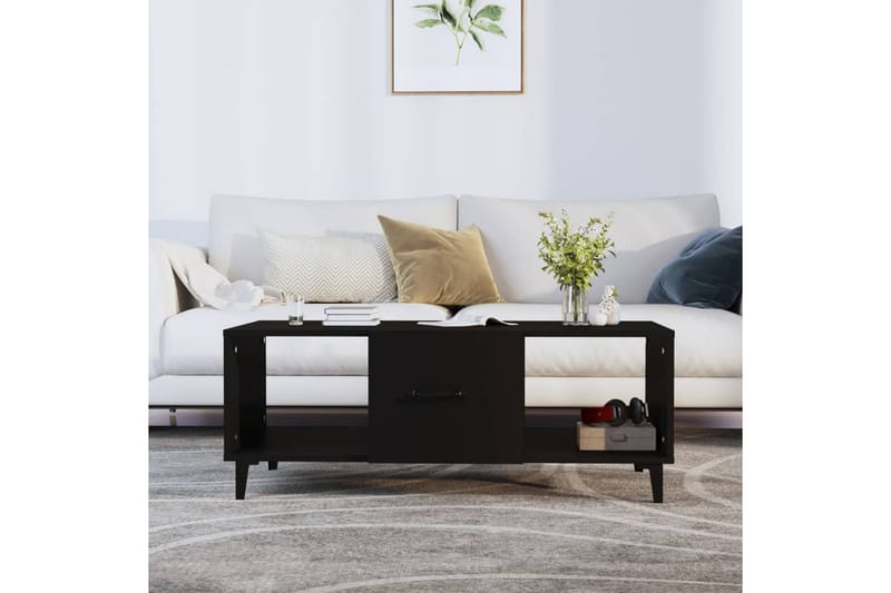 beBasic sofabord 102x50x40 cm konstrueret træ sort - Sort - Møbler - Borde - Aflastningsbord - Lampebord
