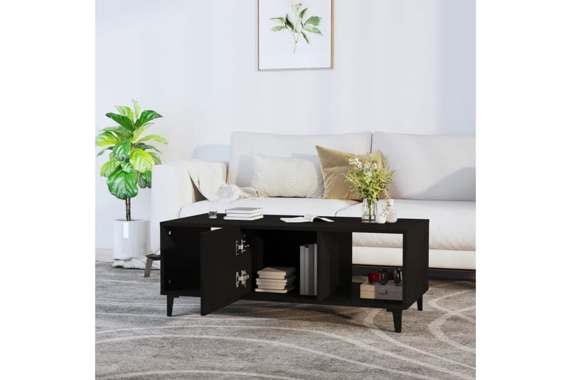 beBasic sofabord 102x50x40 cm konstrueret træ sort - Sort - Møbler - Borde - Aflastningsbord - Lampebord