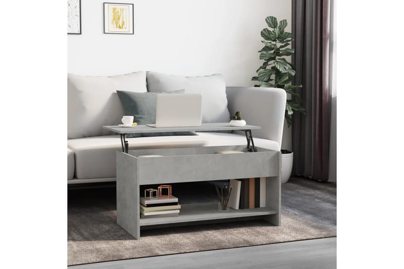 beBasic sofabord 102x50x52,5 cm konstrueret træ betongrå - GrÃ¥ - Lampebord - Bakkebord & små borde