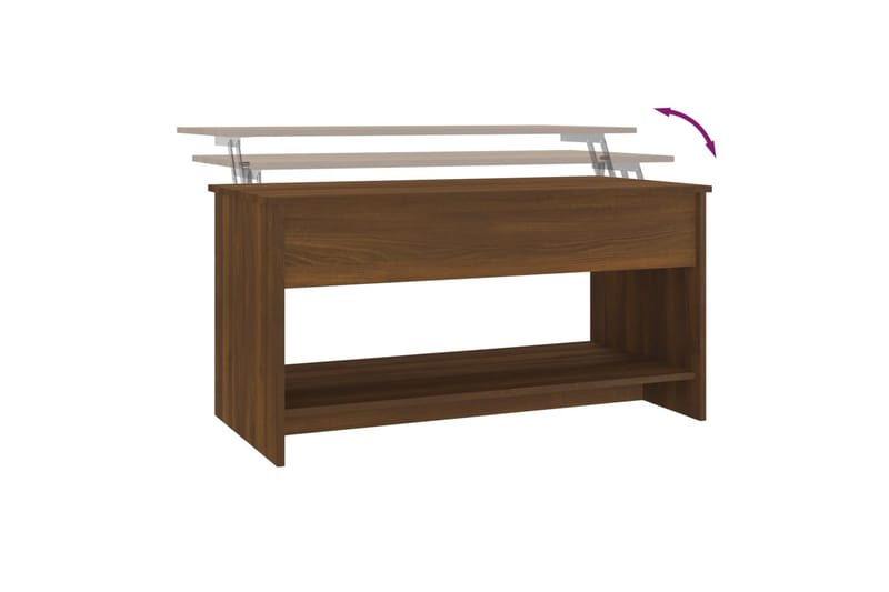 beBasic sofabord 102x50x52,5 cm konstrueret træ brun egetræsfarve - Brun - Lampebord - Bakkebord & små borde