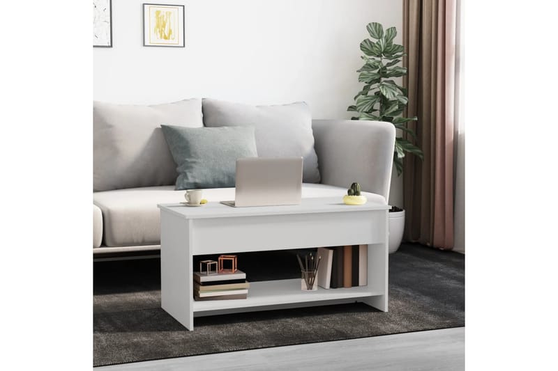 beBasic sofabord 102x50x52,5 cm konstrueret træ hvid - Hvid - Lampebord - Bakkebord & små borde