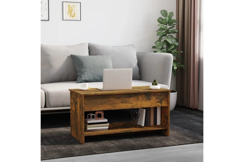 beBasic sofabord 102x50x52,5 cm konstrueret træ røget egetræsfarve - Brun - Lampebord - Bakkebord & små borde