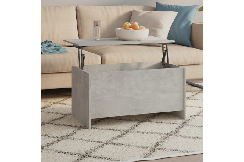 beBasic sofabord 102x55,5x52,5 cm konstrueret træ betongrå - GrÃ¥ - Møbler - Borde - Aflastningsbord - Lampebord