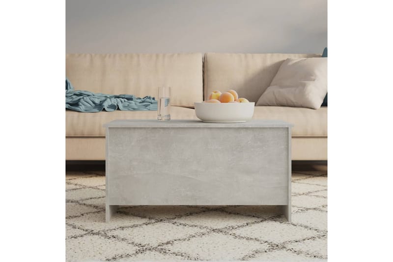 beBasic sofabord 102x55,5x52,5 cm konstrueret træ betongrå - GrÃ¥ - Møbler - Borde - Aflastningsbord - Lampebord
