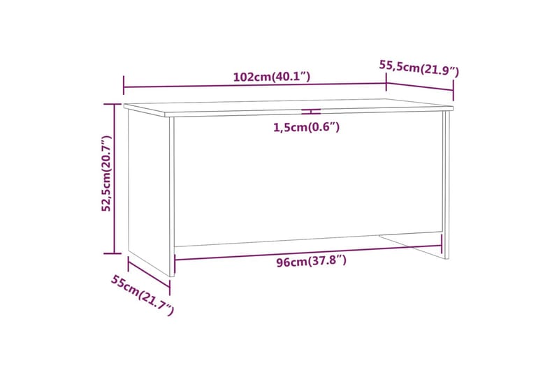 beBasic sofabord 102x55,5x52,5 cm konstrueret træ betongrå - GrÃ¥ - Lampebord - Bakkebord & små borde