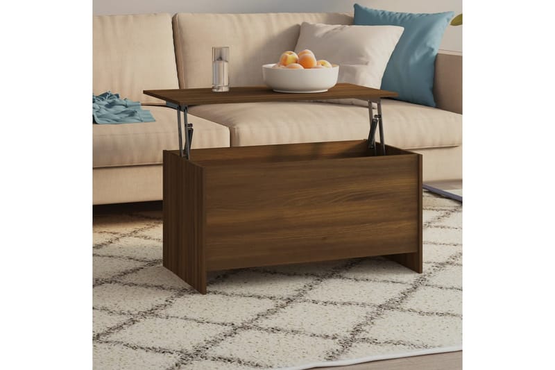 beBasic sofabord 102x55,5x52,5 cm konstrueret træ brun egetræsfarve - Brun - Møbler - Borde - Aflastningsbord - Lampebord