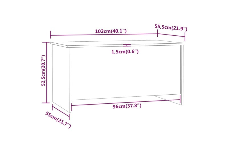 beBasic sofabord 102x55,5x52,5 cm konstrueret træ brun egetræsfarve - Brun - Lampebord - Bakkebord & små borde