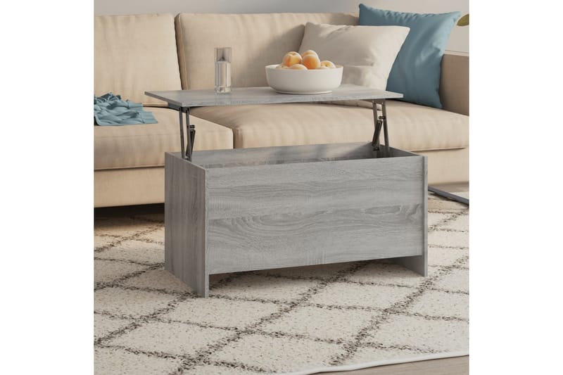 beBasic sofabord 102x55,5x52,5 cm konstrueret træ grå sonoma-eg - GrÃ¥ - Møbler - Borde - Aflastningsbord - Lampebord