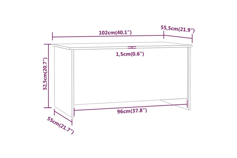 beBasic sofabord 102x55,5x52,5 cm konstrueret træ hvid højglans - Hvid - Lampebord - Bakkebord & små borde