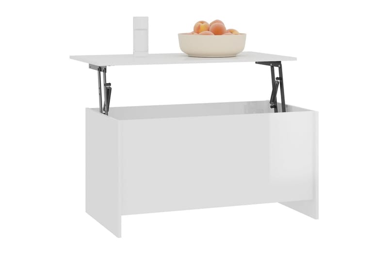 beBasic sofabord 102x55,5x52,5 cm konstrueret træ hvid højglans - Hvid - Møbler - Borde - Aflastningsbord - Lampebord