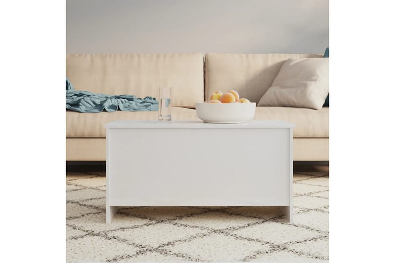 beBasic sofabord 102x55,5x52,5 cm konstrueret træ hvid højglans - Hvid - Lampebord - Bakkebord & små borde