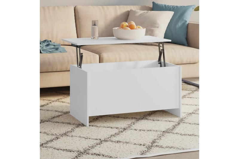 beBasic sofabord 102x55,5x52,5 cm konstrueret træ hvid - Hvid - Møbler - Borde - Aflastningsbord - Lampebord