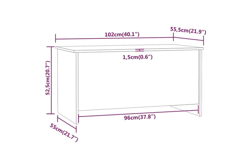 beBasic sofabord 102x55,5x52,5 cm konstrueret træ sort - Sort - Lampebord - Bakkebord & små borde