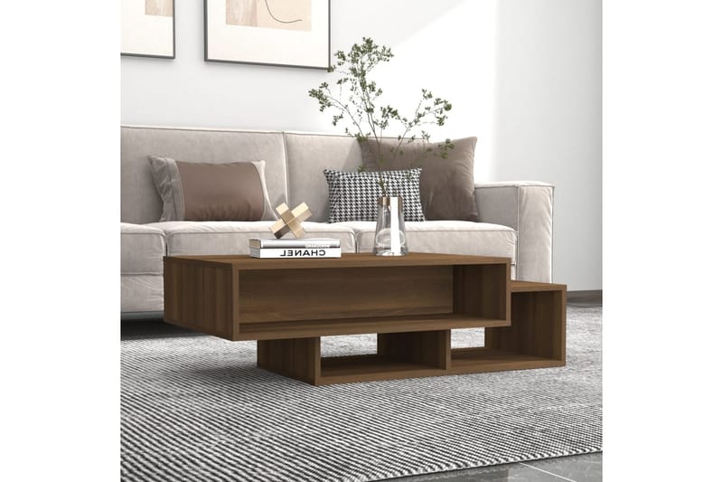 beBasic sofabord 105x55x32 cm konstrueret træ brun egetræsfarve - Brun - Lampebord - Bakkebord & små borde