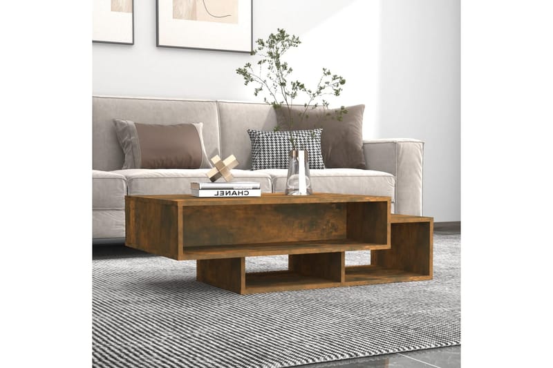 beBasic sofabord 105x55x32 cm konstrueret træ røget egetræsfarve - Brun - Lampebord - Bakkebord & små borde