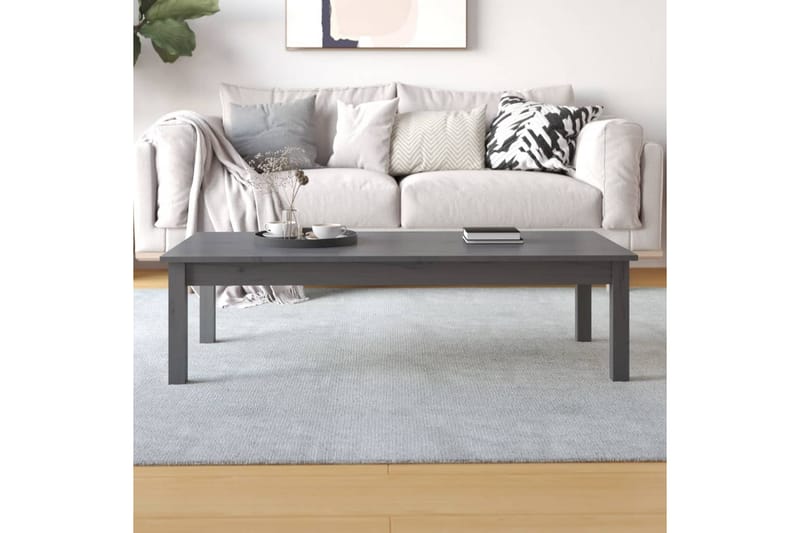 beBasic sofabord 110x50x30 cm massivt fyrretræ grå - GrÃ¥ - Møbler - Borde - Aflastningsbord - Lampebord