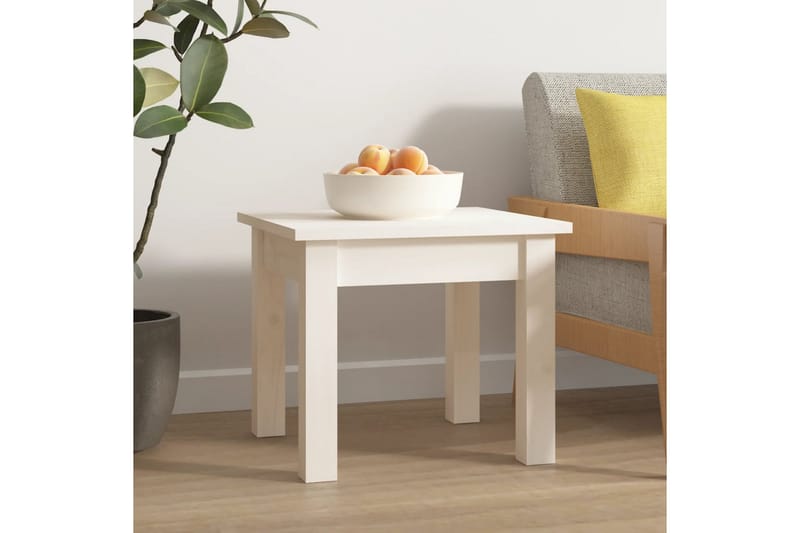 beBasic sofabord 35x35x30 cm massivt fyrretræ hvid - Hvid - Lampebord - Bakkebord & små borde