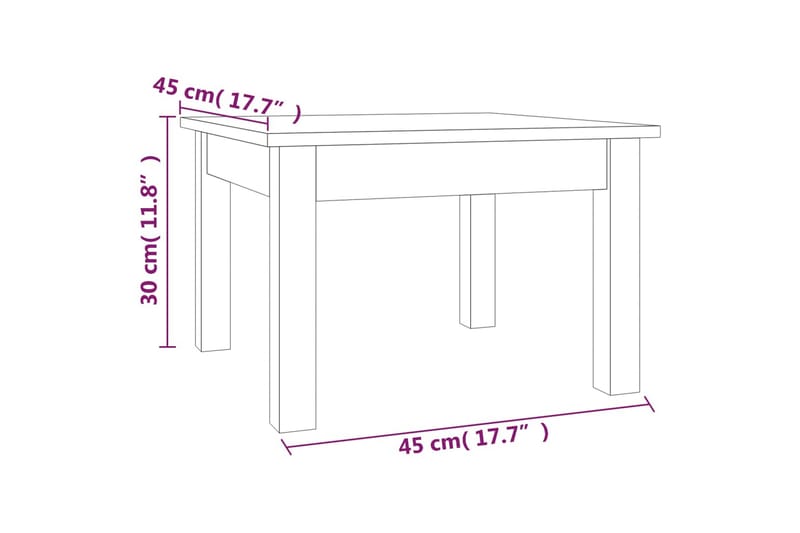 beBasic sofabord 45x45x30 cm massivt fyrretræ - Brun - Møbler - Borde - Aflastningsbord - Lampebord
