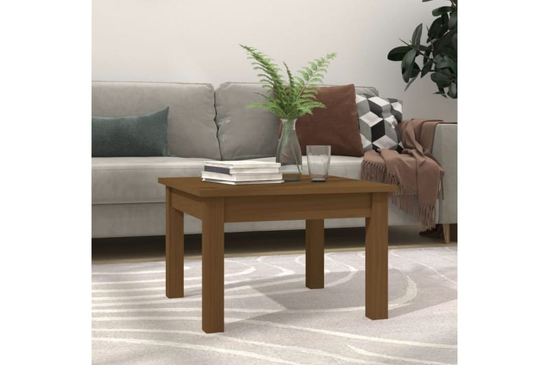 beBasic sofabord 45x45x30 cm massivt fyrretræ gyldenbrun - Brun - Møbler - Borde - Aflastningsbord - Lampebord
